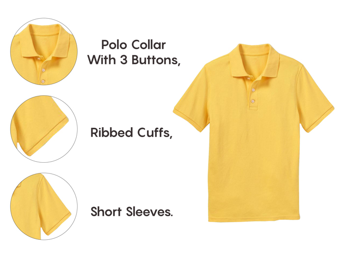 10-Pack School Uniform Tagless Polo Tshirt for Little Boys & Big Boys